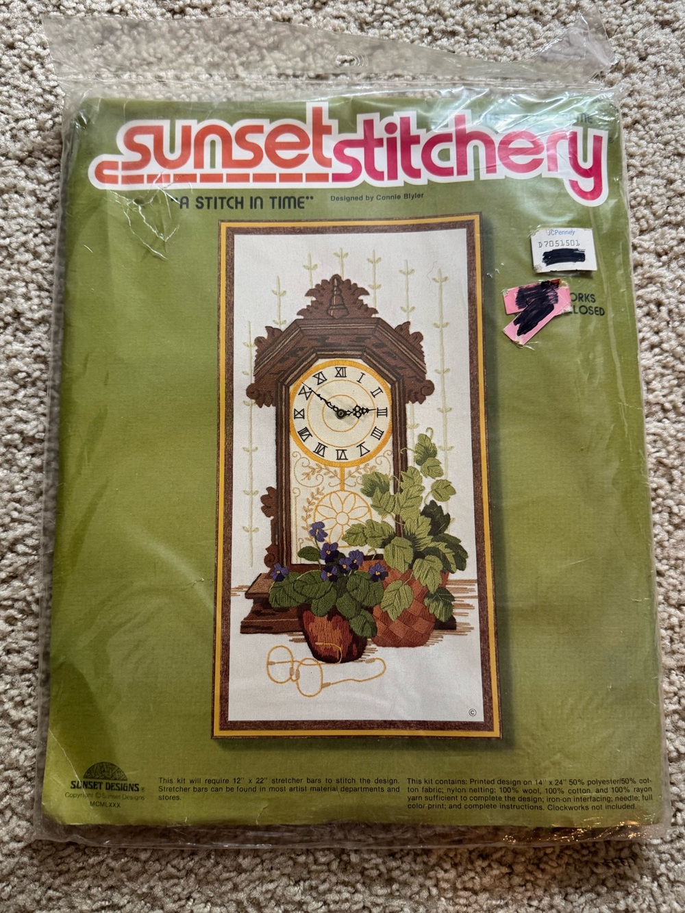 Sunset Stitchery “Stitch in Time” Needlepoint Kit